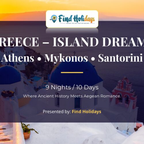 Greece island tour package from Chennai covering Santorini Mykonos Crete and Athens