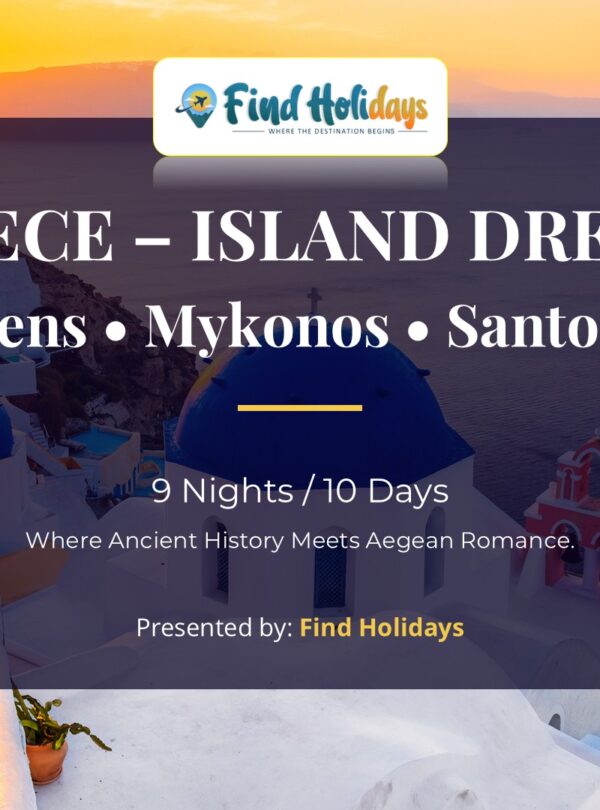 Greece island tour package from Chennai covering Santorini Mykonos Crete and Athens