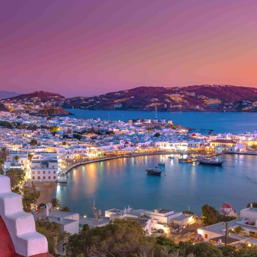 Mykonos island white streets windmills and beach views in Greece holiday package