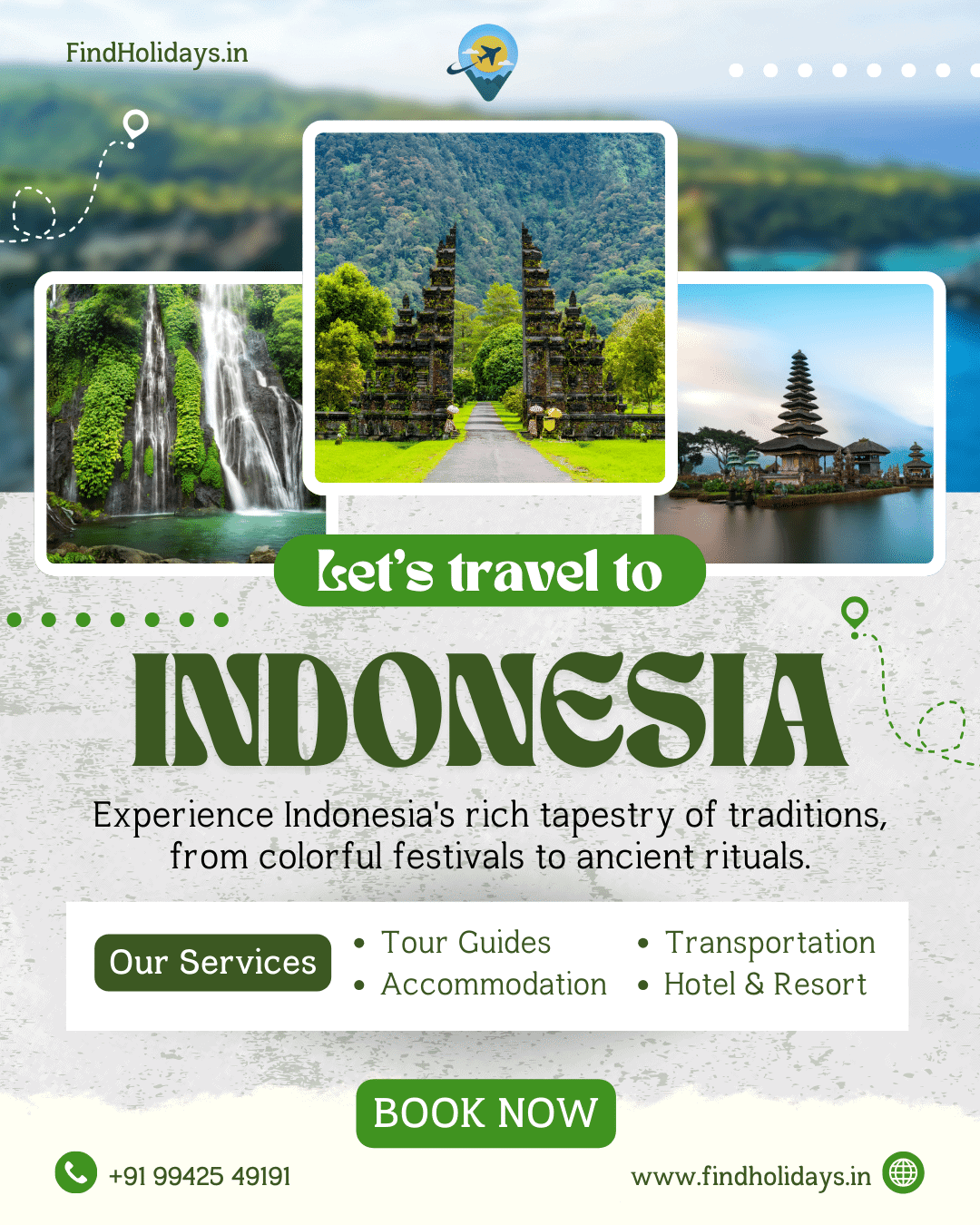 Plan your dream Indonesia trip from Chennai! Explore Bali beaches, Jakarta city life & cultural wonders with FindHolidays’ expert-crafted itinerary.