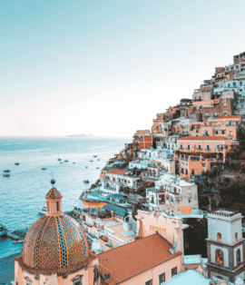 Colorful houses of Positano Amalfi Coast Italy tour package from Chennai