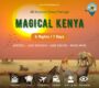Promotional banner for Magical Kenya all-inclusive 6 Nights 7 Days group package by Findholidays, featuring African wildlife and itinerary destinations Amboseli, Lake Naivasha, Lake Nakuru, and Masai Mara.