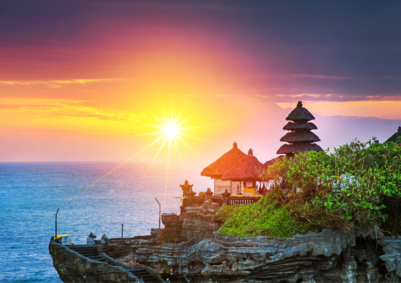 Bali beach sunset with tropical island holiday atmosphere