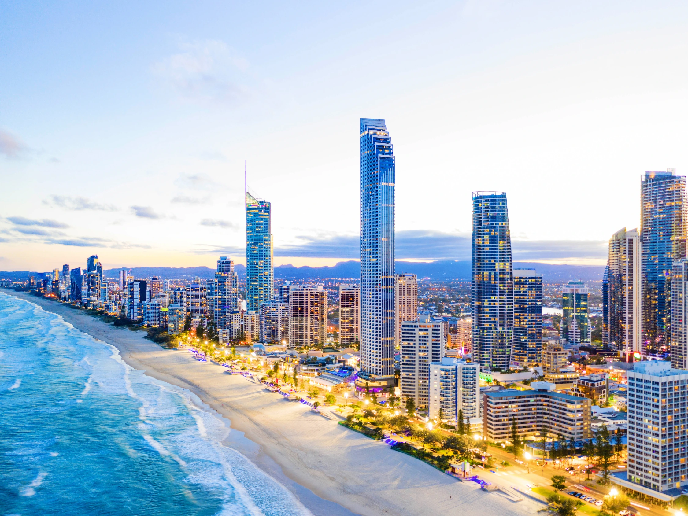 Gold Coast beach and skyline for an Australia family holiday