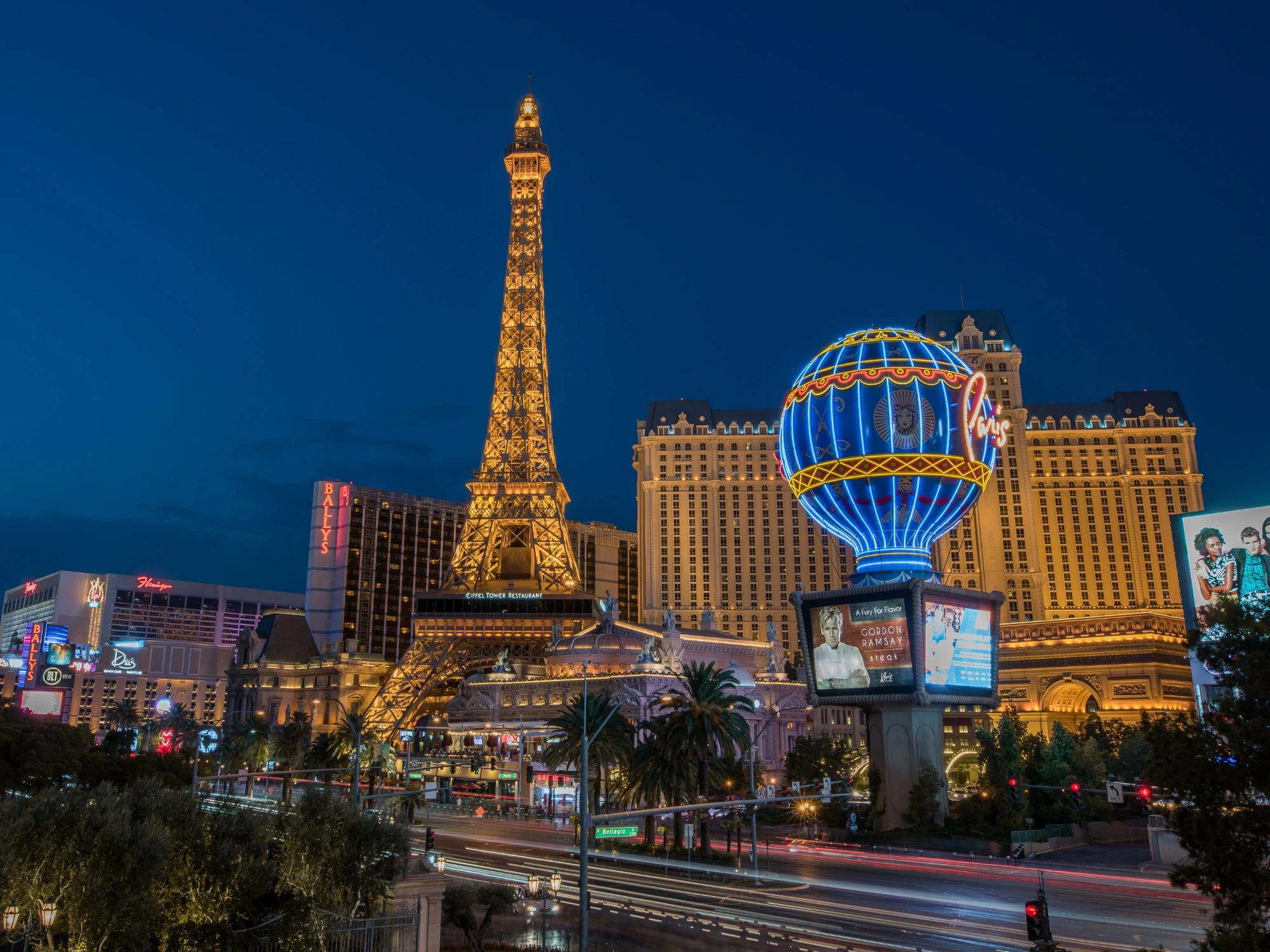 Las Vegas skyline and illuminated resort area