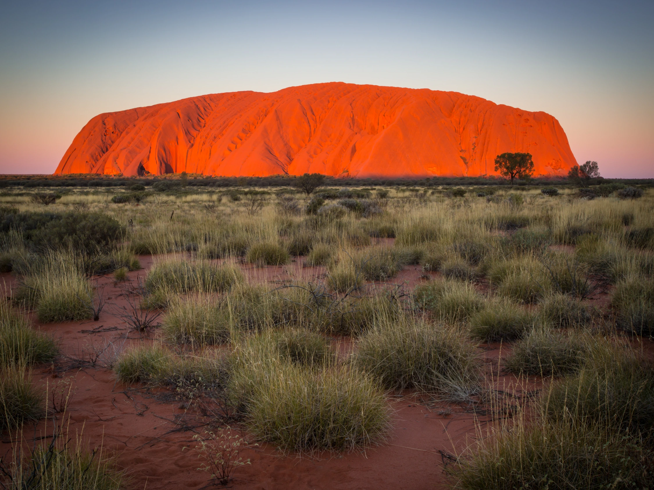 Uluru in Australia's Red Centre at sunset