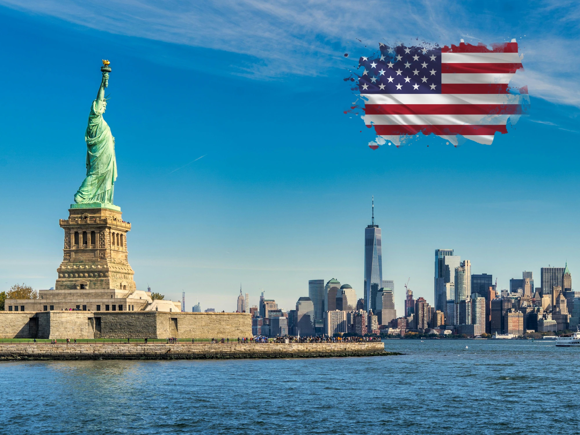 New York City skyline representing a USA travel journey from Chennai