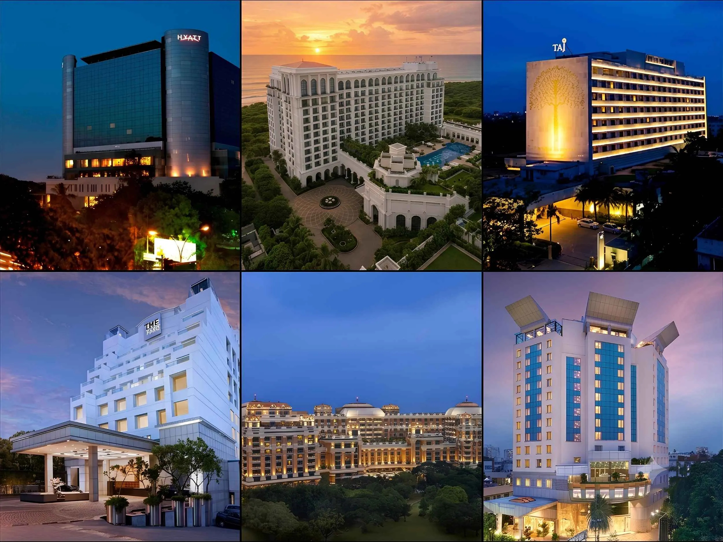 Palatial Chola-inspired architecture and grand courtyard pool of 5-star luxury hotels in Chennai