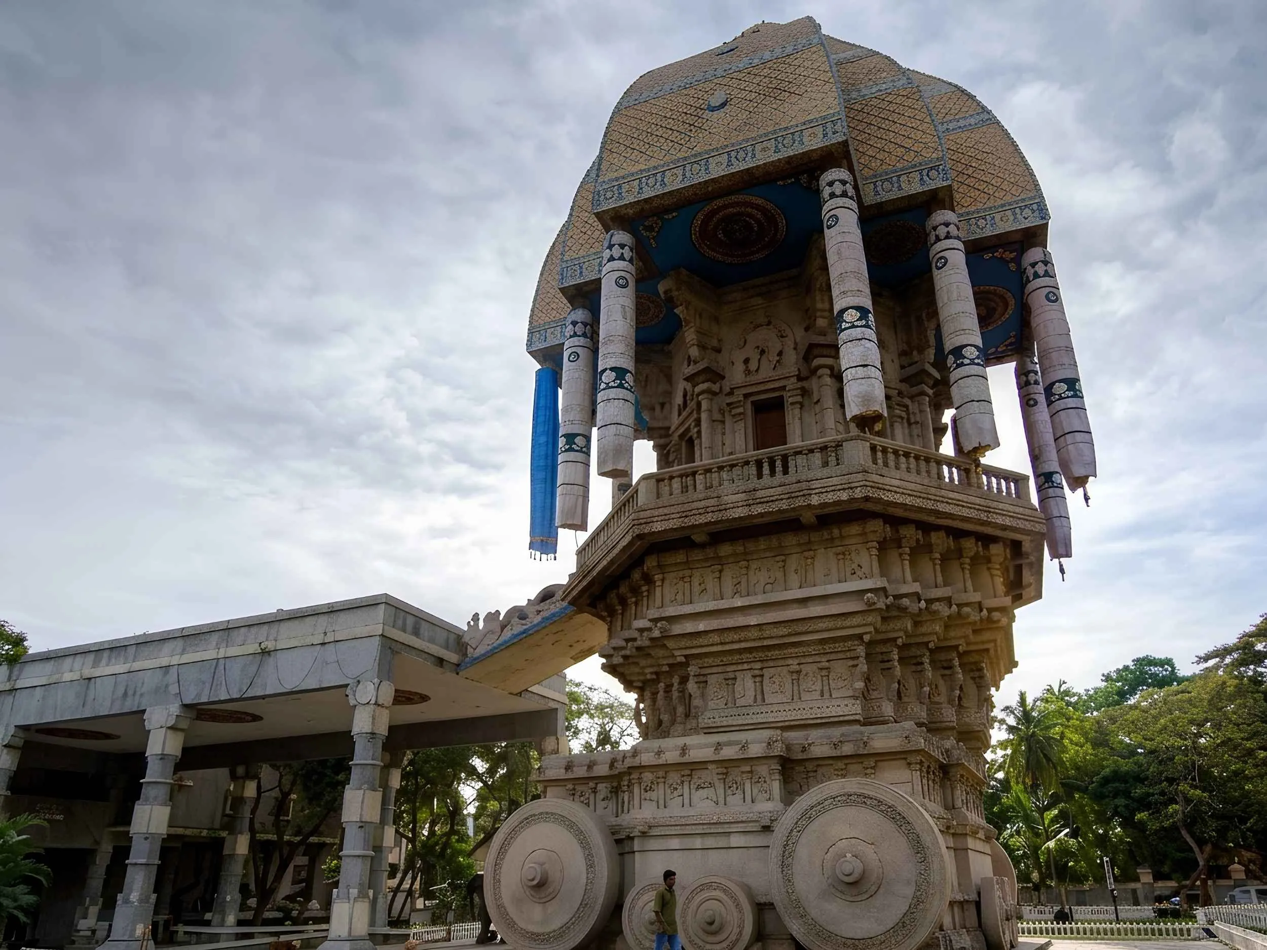 Stone temple chariot monument of Valluvar Kottam in Nungambakkam Chennai