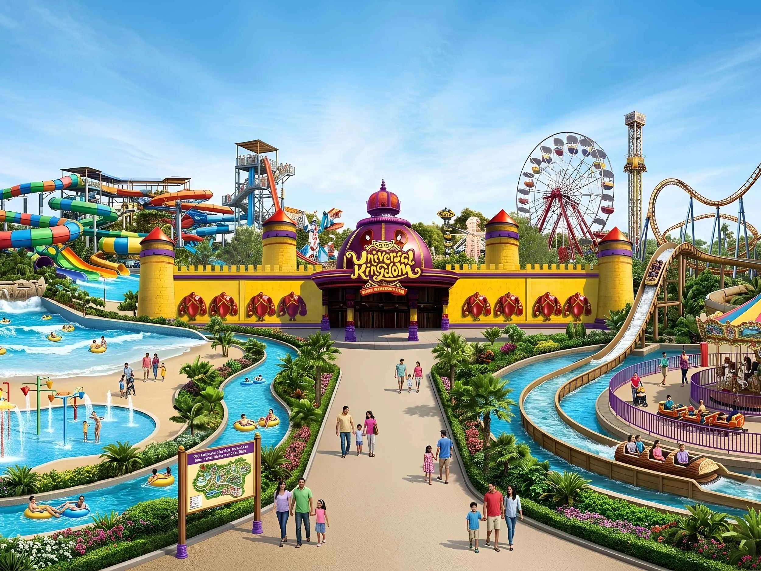 Beachfront roller coasters and family attractions at VGP Universal Kingdom on ECR Chennai