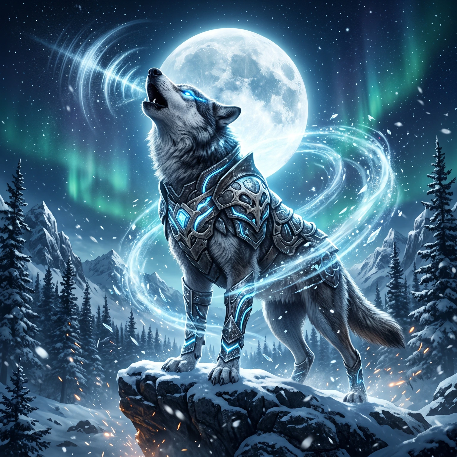 Grey wolf in a wild northern landscape, a social predator adapted to travel and communicate with its pack