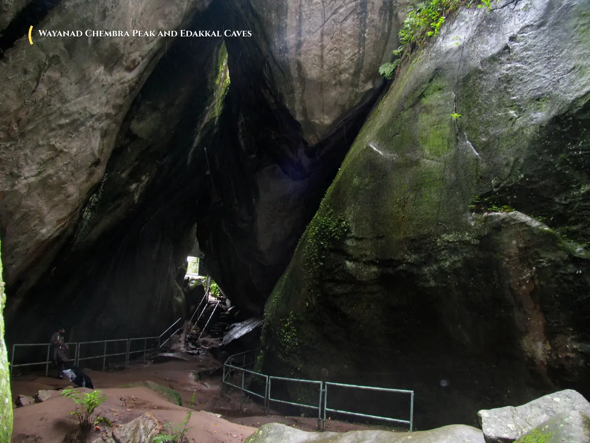 Heart-shaped Chembra Peak alpine lake and ancient Neolithic petroglyphs at Edakkal Caves Wayanad Kerala